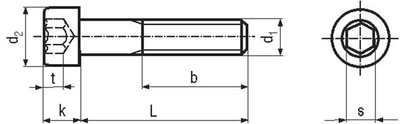 DIN 912 Hexagon Socket Head Cap Screw Dimensions (Metric)