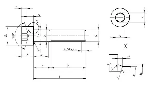 Dimensions for UNI 5931