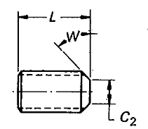 Dimensions of metric socket set screws