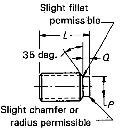 Dimensions of metric socket set screws